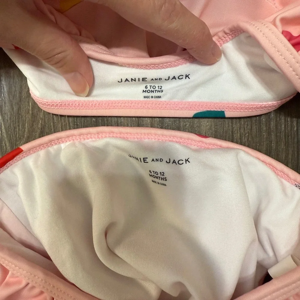 Janie & Jack‎ 6-12 Months Baby Girls Heart Ruffle Bikini Set